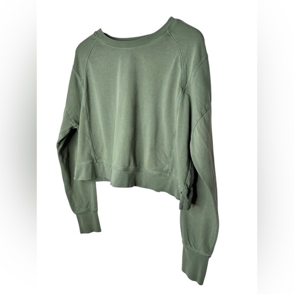 Sweaty Betty After Class Cotton Blend Crop Sweatshirt Green size 14 Large - Picture 3 of 9